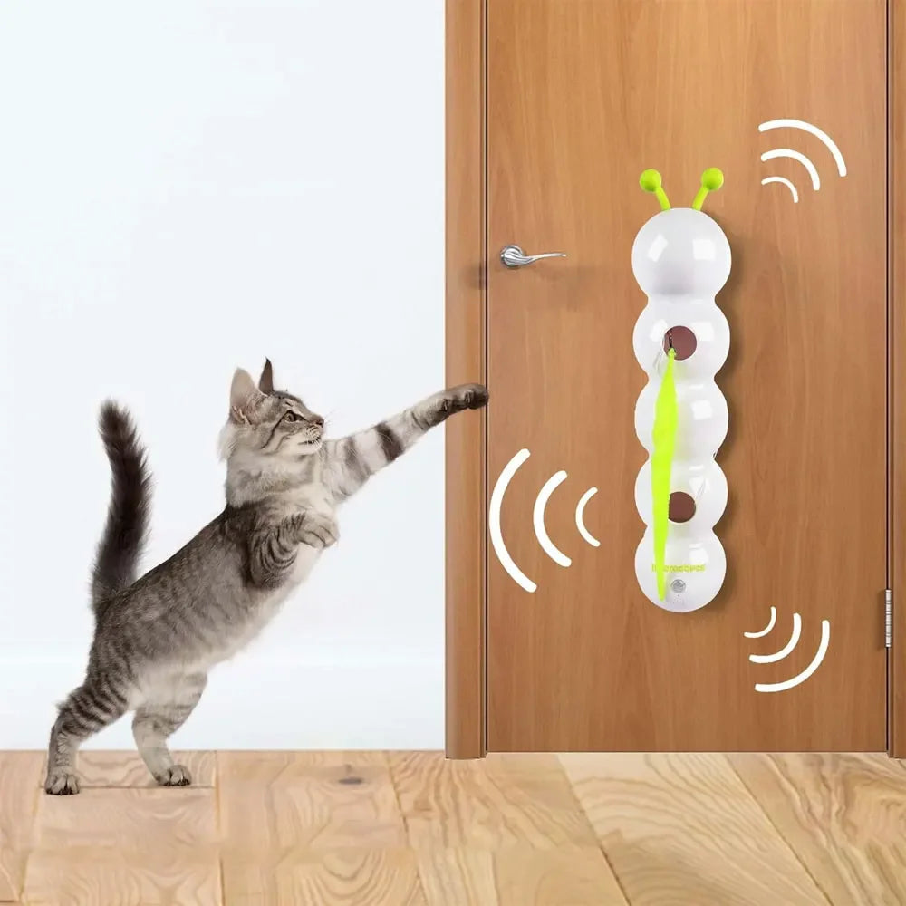 WiggleWorm — Automatic Motion Cat Toy | Self-Rotating Worm & Tail | Keeps Cats Busy for Hours