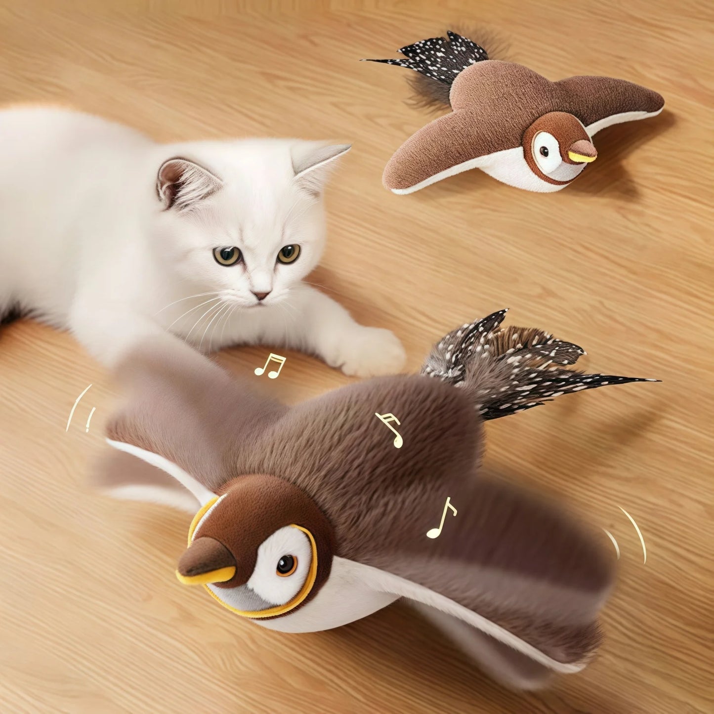FlutterBird — Rechargeable Flapping & Chirping Bird Cat Toy | Motion Activated | No Batteries Needed