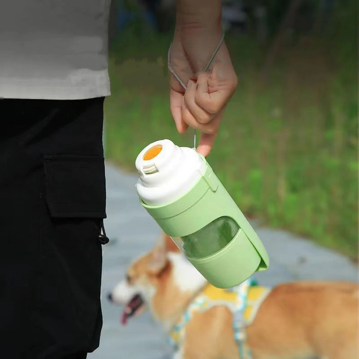 WalkPaw — 2-in-1 Portable Dog Water Bottle & Food Container | Leak-Proof | Perfect for Walks & Travel