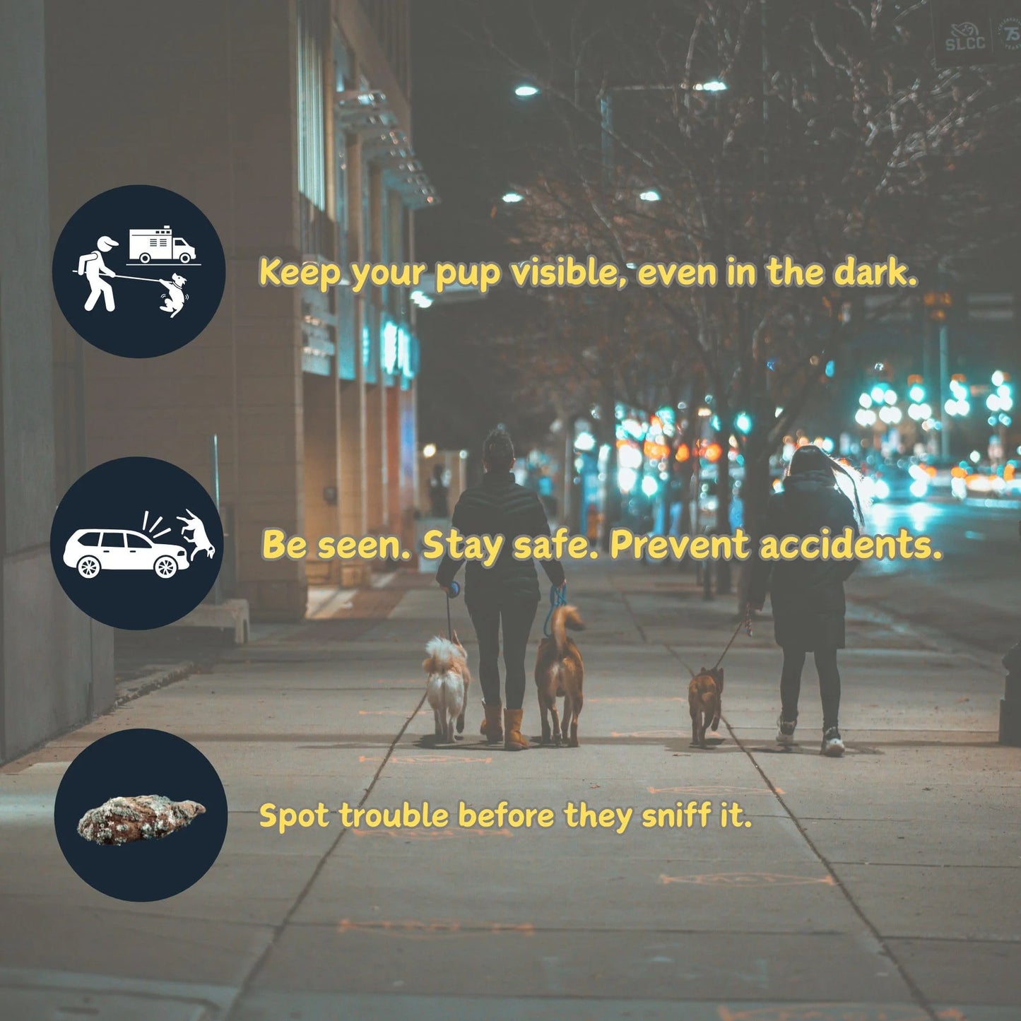 NightWalk Pro — Illuminated Retractable Dog Leash 16ft | LED Light + One-Hand Brake | Medium & Large Dogs