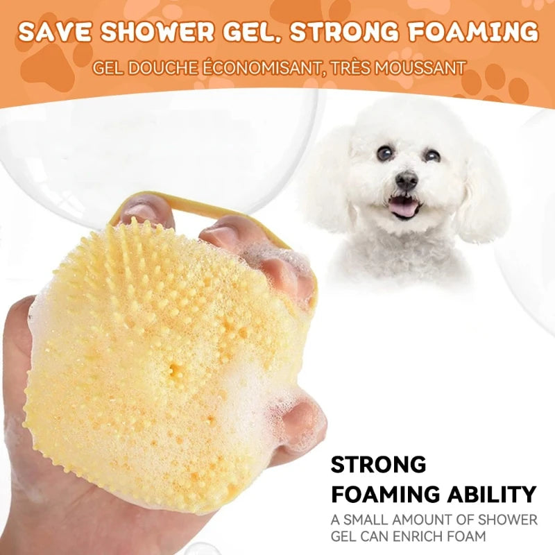SoapPaw — 2-in-1 Silicone Bath Brush & Soap Dispenser for Dogs and Cats