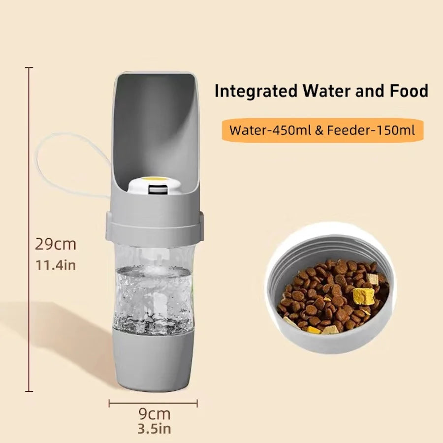 WalkPaw — 2-in-1 Portable Dog Water Bottle & Food Container | Leak-Proof | Perfect for Walks & Travel