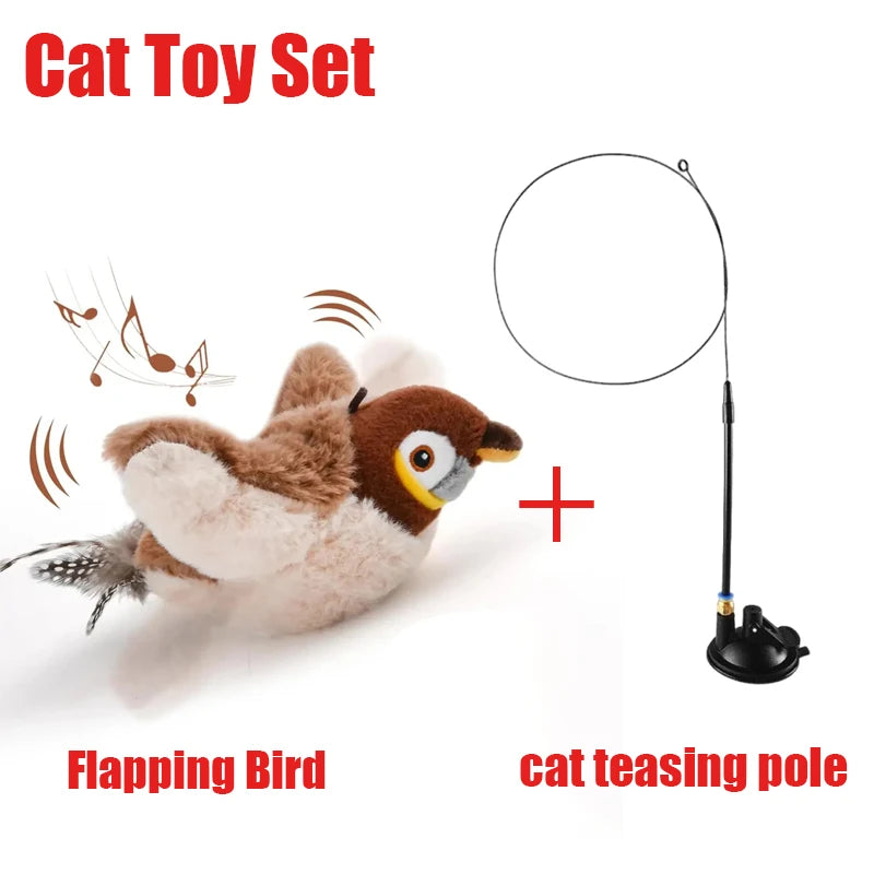 FlutterBird — Rechargeable Flapping & Chirping Bird Cat Toy | Motion Activated | No Batteries Needed