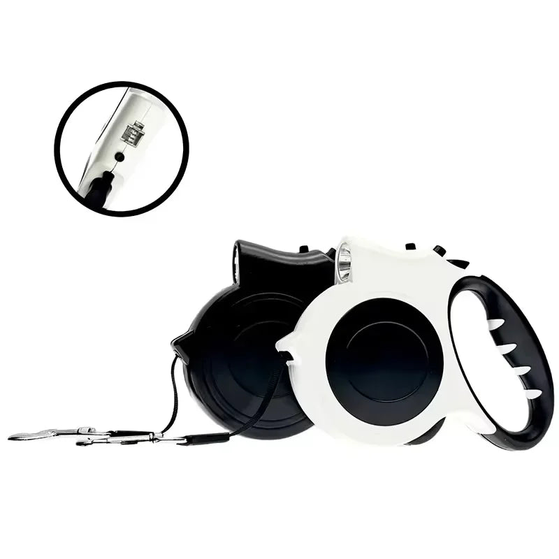 NightWalk Pro — Illuminated Retractable Dog Leash 16ft | LED Light + One-Hand Brake | Medium & Large Dogs