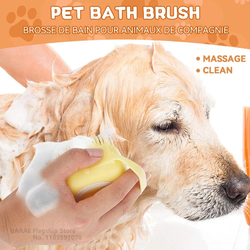 SoapPaw — 2-in-1 Silicone Bath Brush & Soap Dispenser for Dogs and Cats