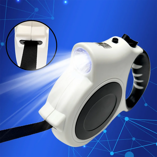NightWalk Pro — Illuminated Retractable Dog Leash 16ft | LED Light + One-Hand Brake | Medium & Large Dogs