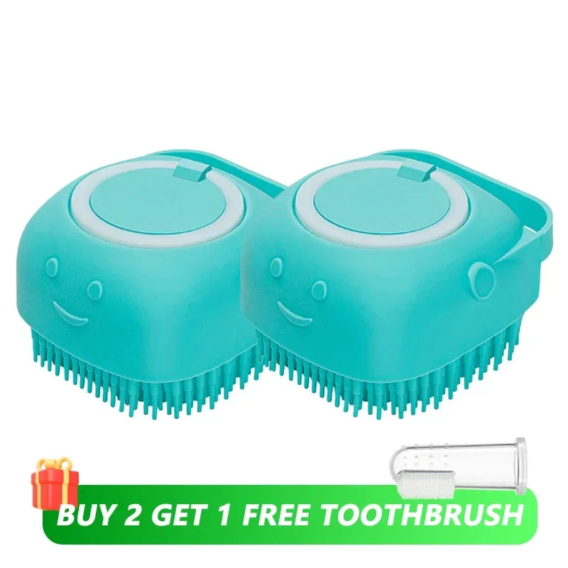 SoapPaw — 2-in-1 Silicone Bath Brush & Soap Dispenser for Dogs and Cats