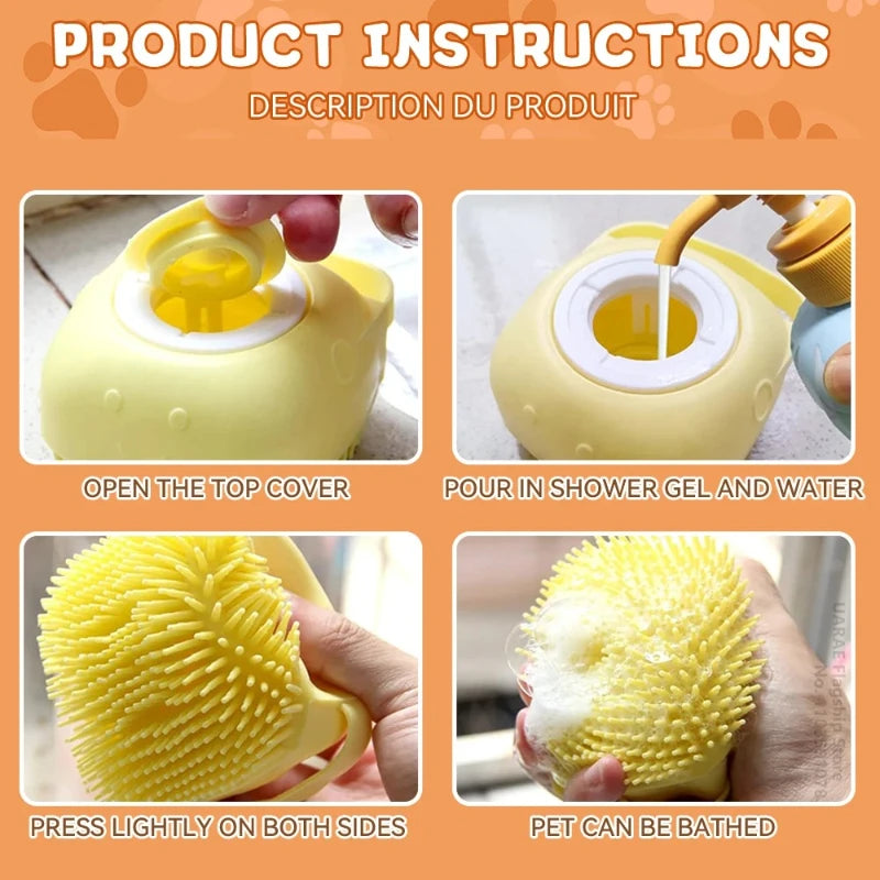SoapPaw — 2-in-1 Silicone Bath Brush & Soap Dispenser for Dogs and Cats