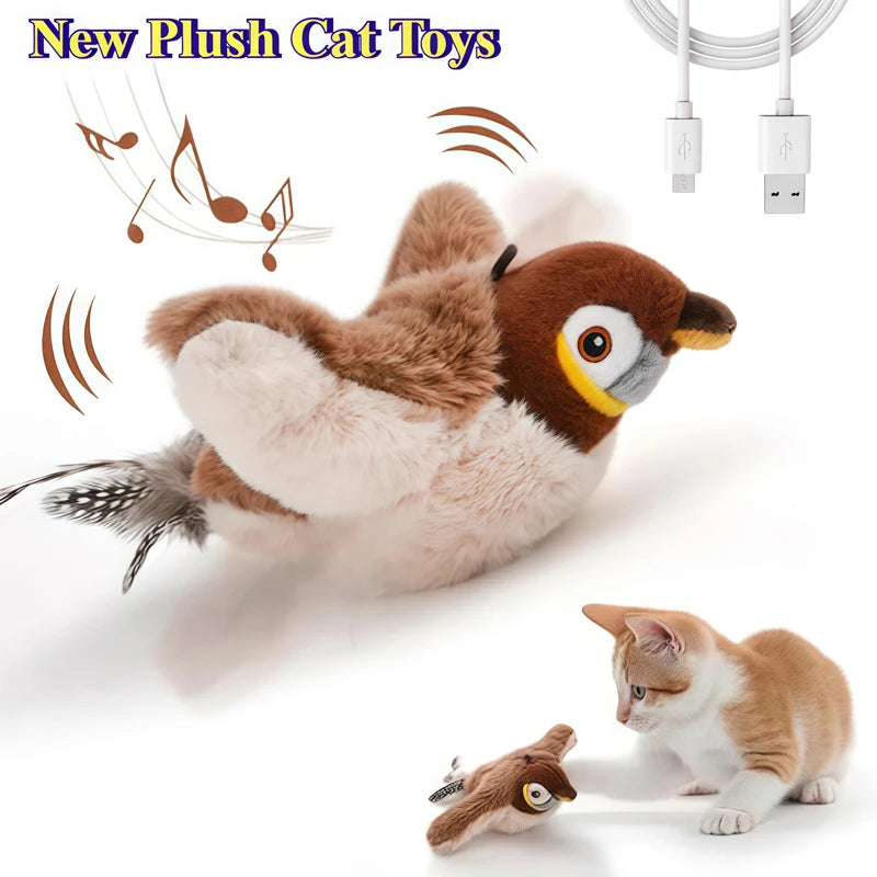 FlutterBird — Rechargeable Flapping & Chirping Bird Cat Toy | Motion Activated | No Batteries Needed
