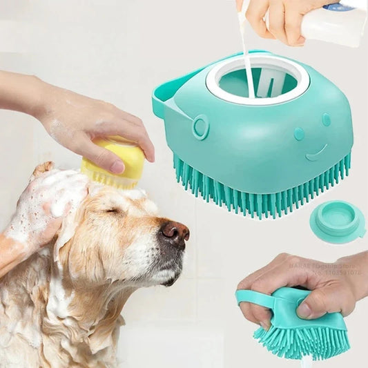 SoapPaw — 2-in-1 Silicone Bath Brush & Soap Dispenser for Dogs and Cats
